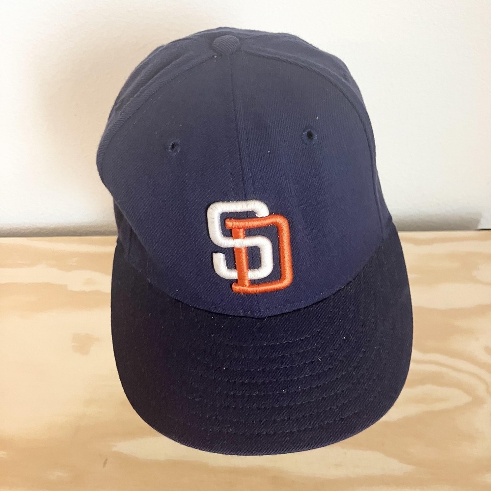 Vintage San Diego Padres Hat Cap Fitted Mens 7 1/8 Blue MLB Baseball New Era